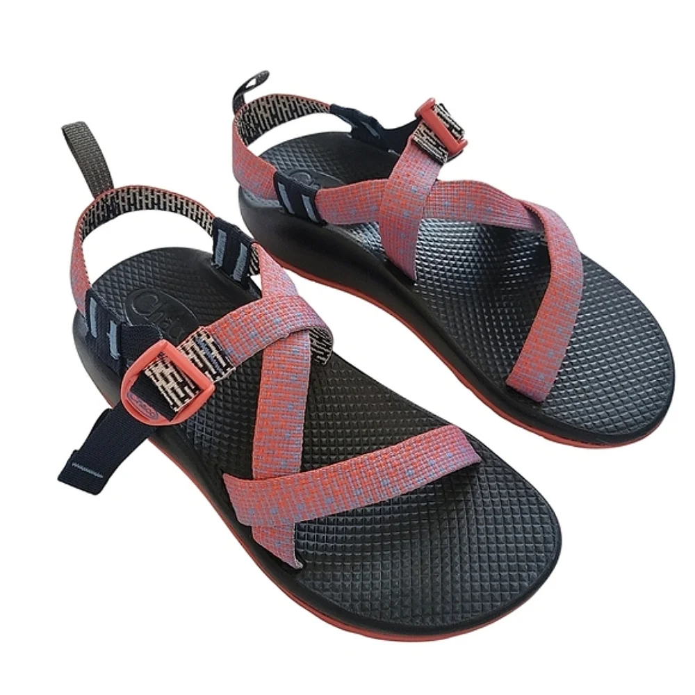 Chaco‎ Z/1 Classic Sandals Kids Size 5 Coral Blue Patterned